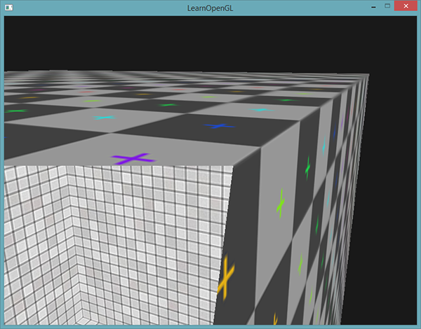 Le containeur OpenGL utilise deux textures différentes grâce à gl_FrontFacing