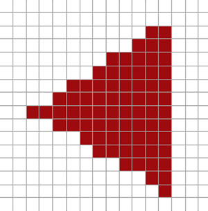 Triangle rempli correspondant au résultat de la raterization en OpenGL