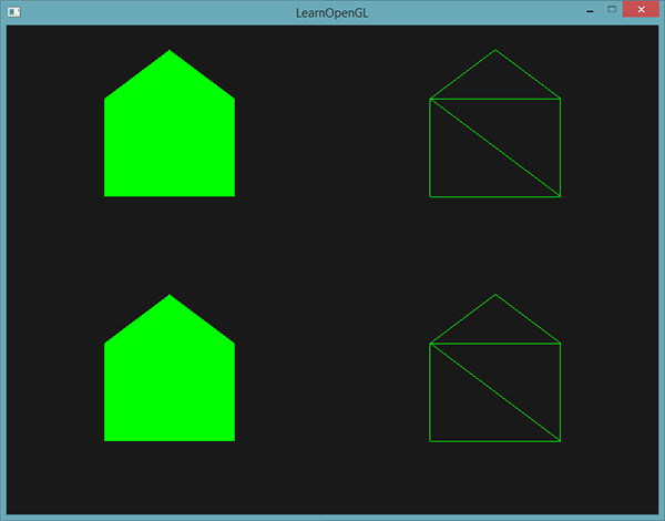Maisons dessinées à partir de points grâce au geometry shader en OpenGL